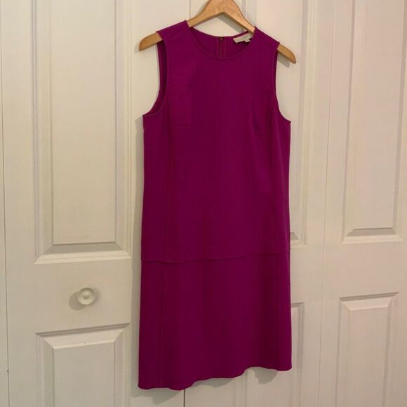 LOFT Fuchsia Purple Sleeveless Drop Waist Shift Dress Size 10 - Picture 5 of 12